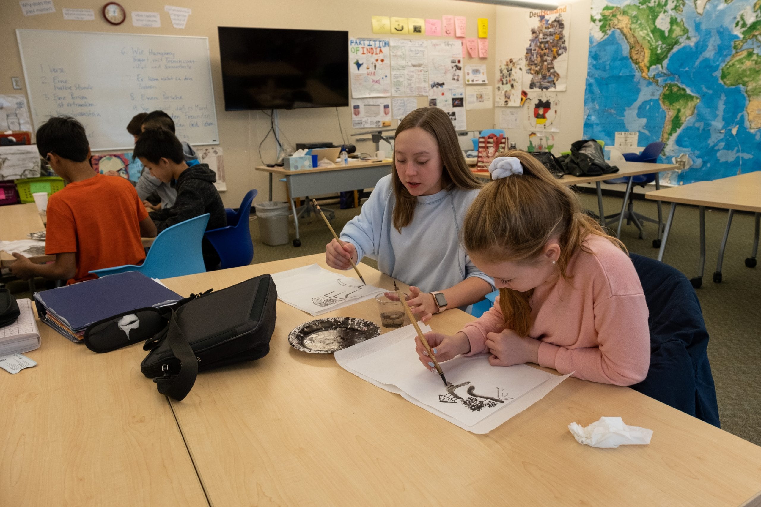 Middle School Chinese Calligraphy class